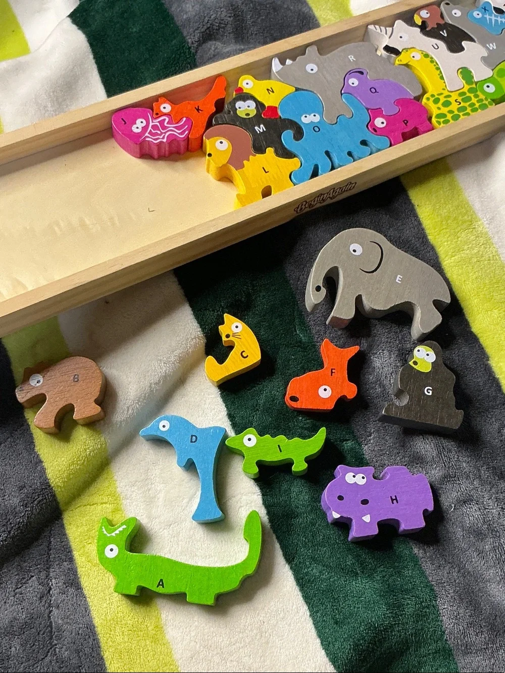 Multicolor Wooden Animal Stacking Puzzle - Kids Learning Toy